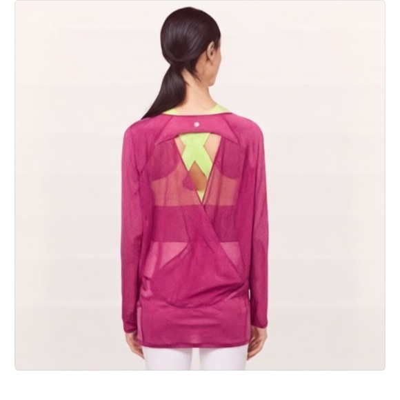 Lululemon Athletica Pink Long Sleeve Relaxed Tee - Picture 2 of 13
